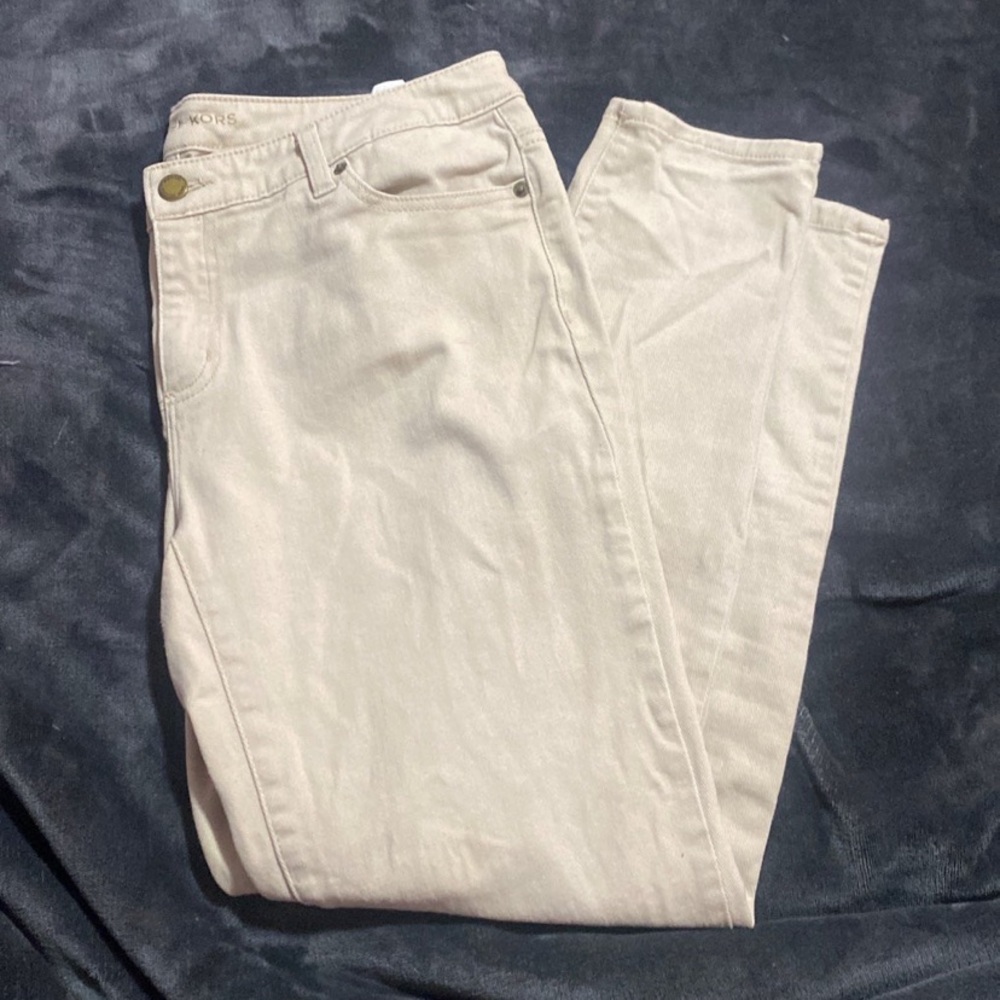 MICHAEL KORS skinny stretch beige pants
